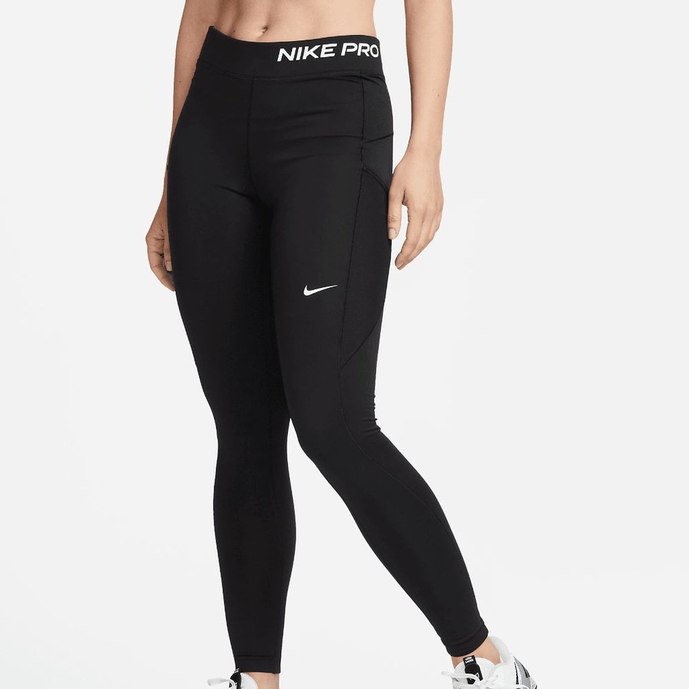 Nike Pro Therma-FIT Women's Mid-Rise Pocket Leggings (Black, XS)